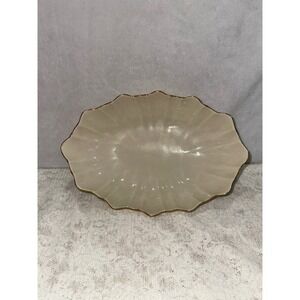 Lenox Symphony Centerpiece Hand Decorated with 24K Gold Cream Scalloped Dish